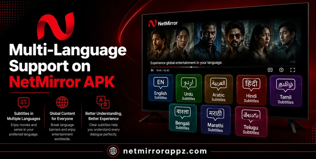 Multi-Language Support on NetMirror APK