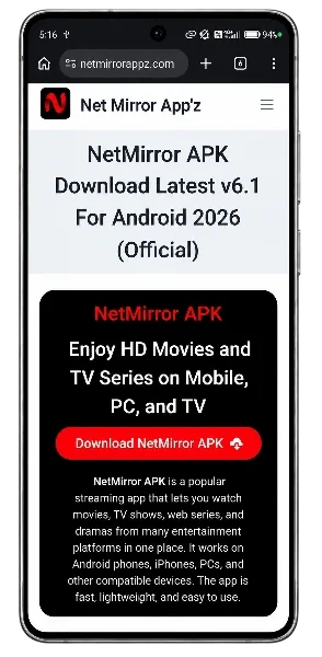 NetMirror APK Download APK File