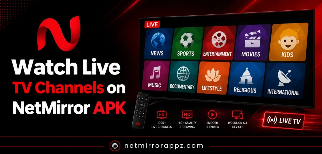 Watch Live TV Channels on NetMirror APK